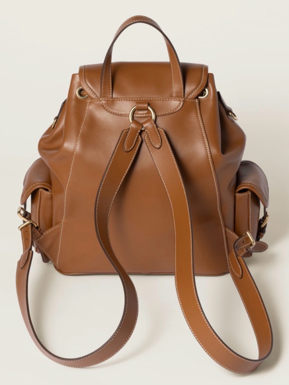 Miu Miu Caramel Brown Leather Backpack - Picture 3 of 4